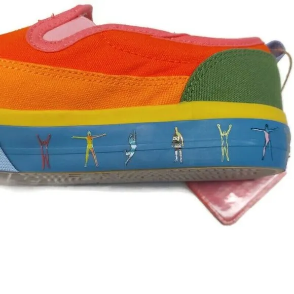 Adidas Originals Mens Size 8 Nizza Slip On Pride Sneakers Shoes Orange GW2421