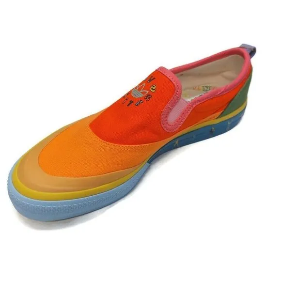 Adidas Originals Mens Size 8 Nizza Slip On Pride Sneakers Shoes Orange GW2421