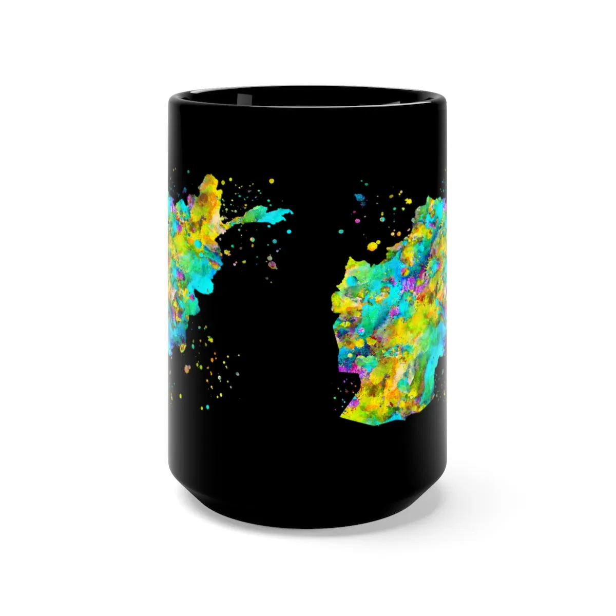 Afghanistan Map Black Mug 15oz