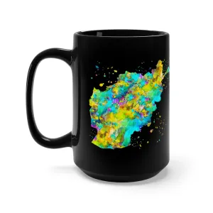 Afghanistan Map Black Mug 15oz