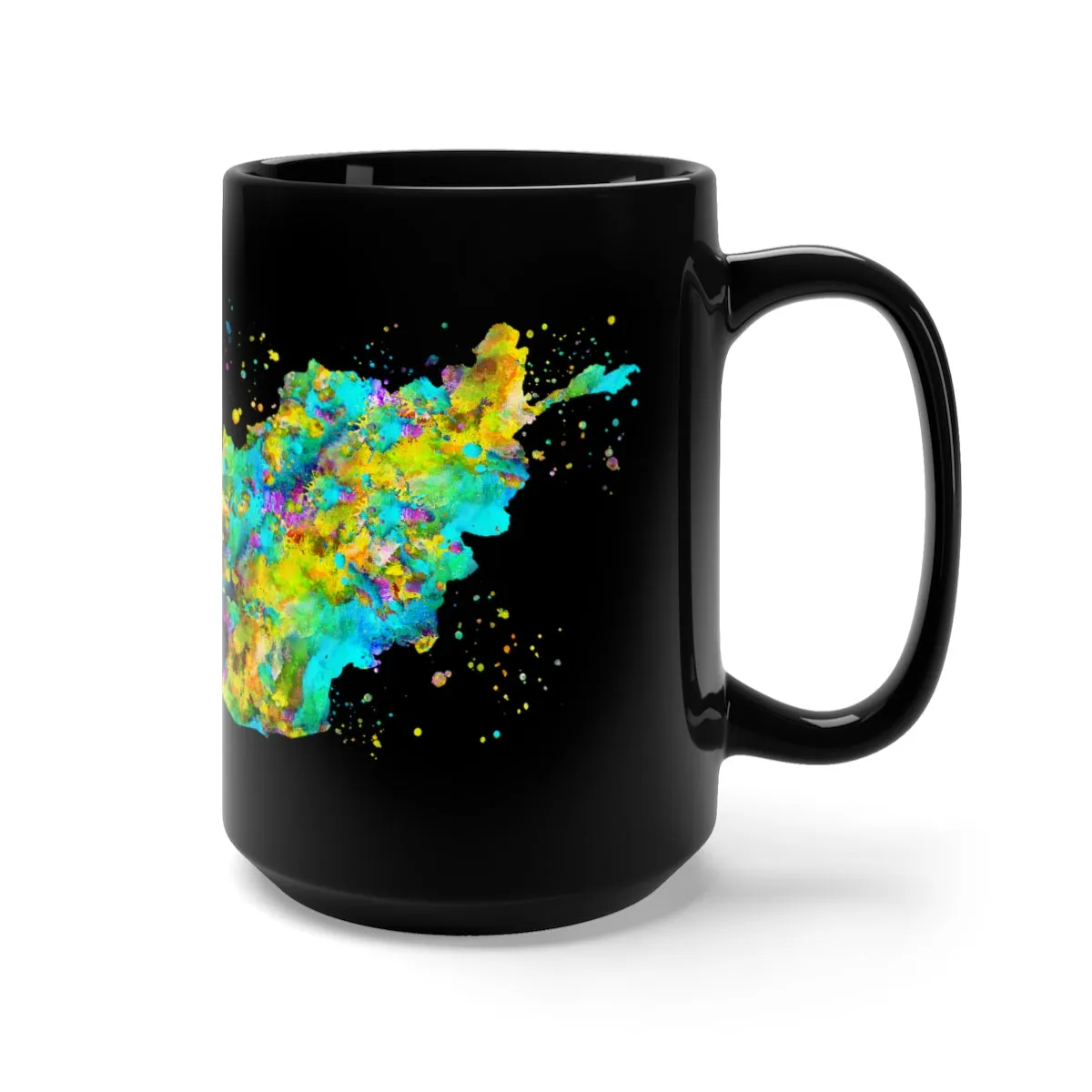 Afghanistan Map Black Mug 15oz
