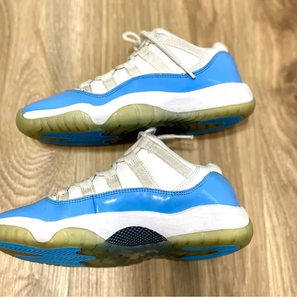 Air Jordan 11 Retro Low UNC WhiteBlue Sneakers Shoes 505835-106 BoysYouth 3.5