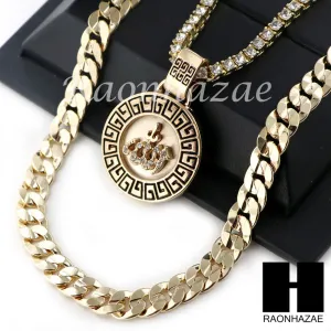 ALLAH ROUND TENNIS CHAIN DIAMOND CUT 30" CUBAN LINK CHAIN NECKLACE S041