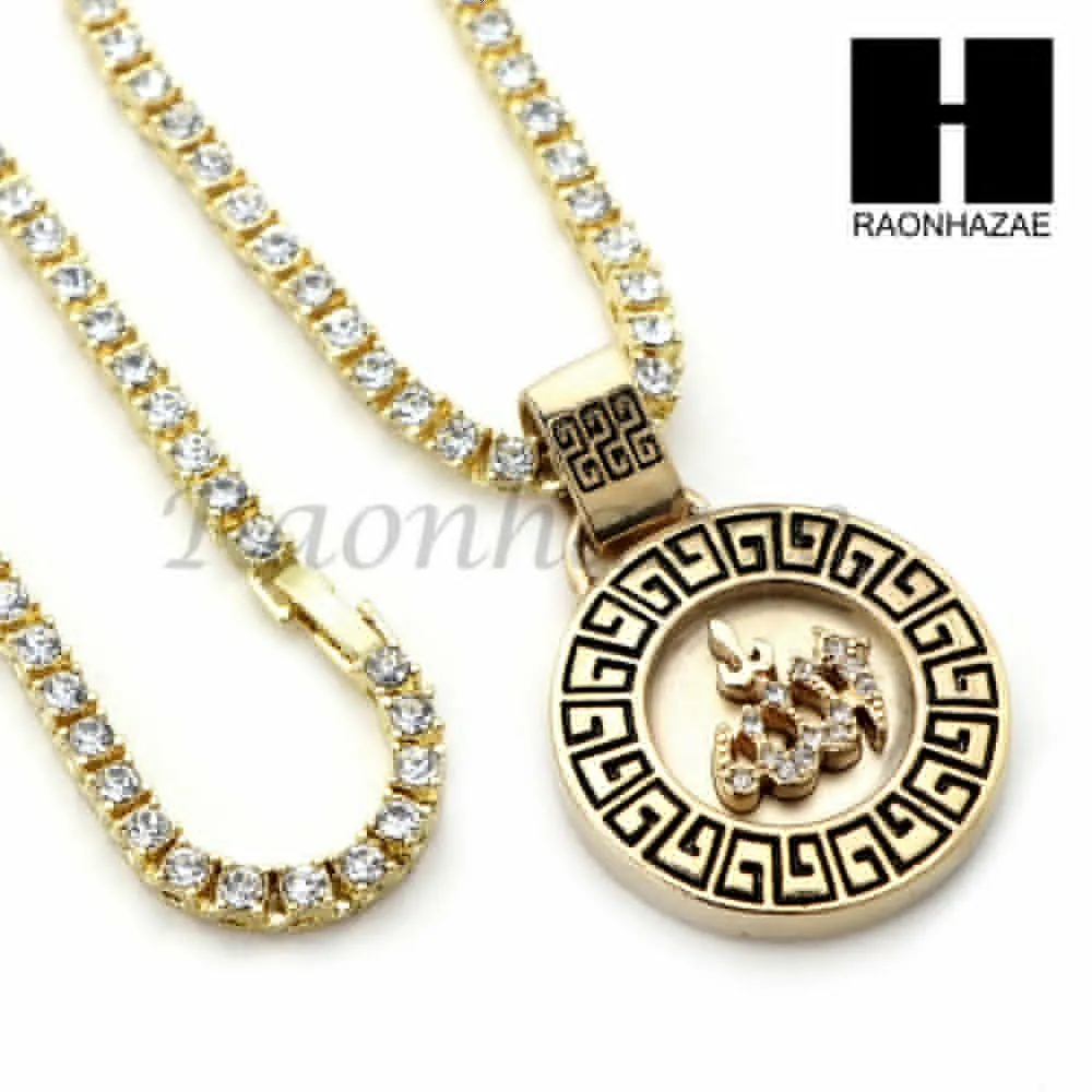 ALLAH ROUND TENNIS CHAIN DIAMOND CUT 30" CUBAN LINK CHAIN NECKLACE S041