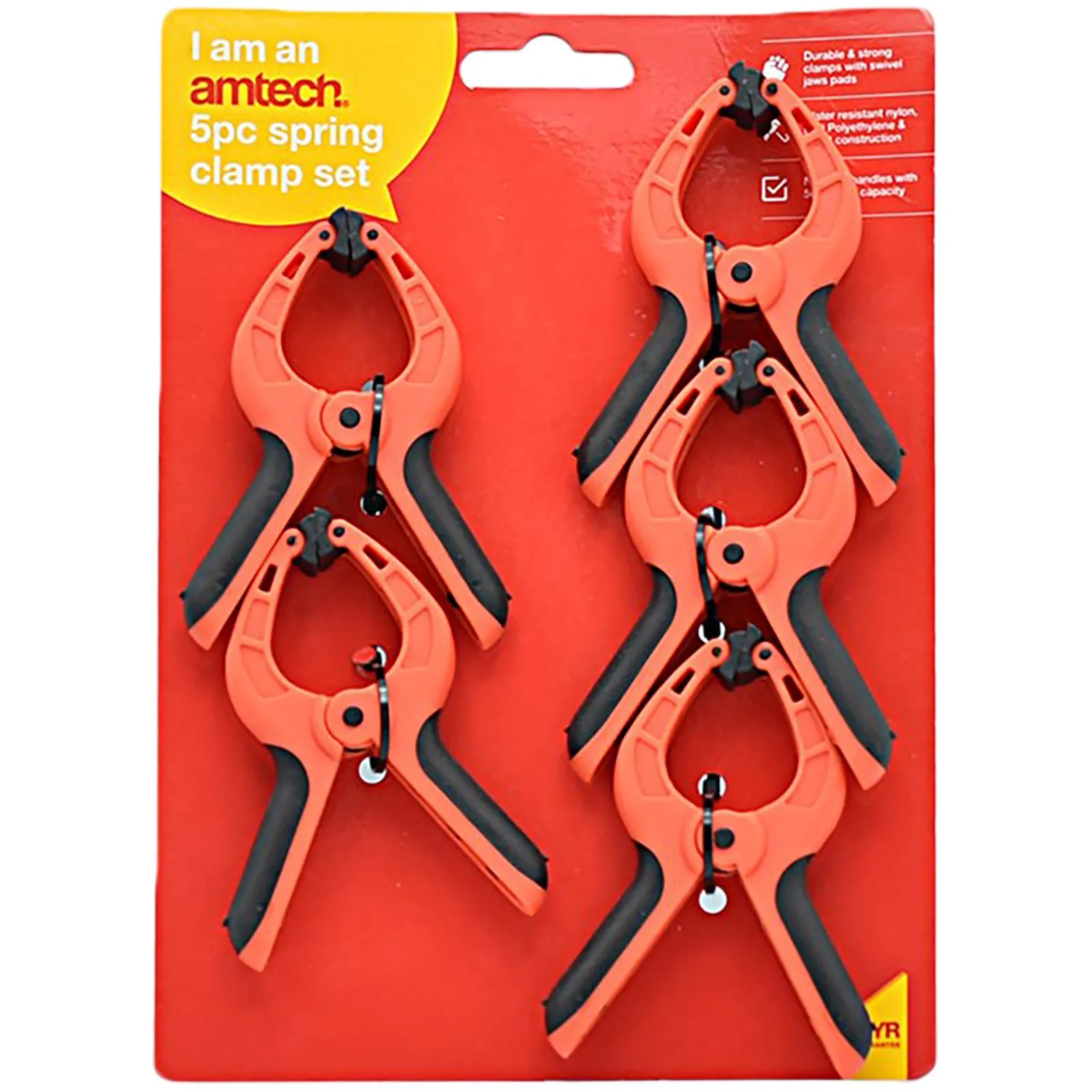 Amtech Spring Clamp Set 5 Piece 75mm (3")
