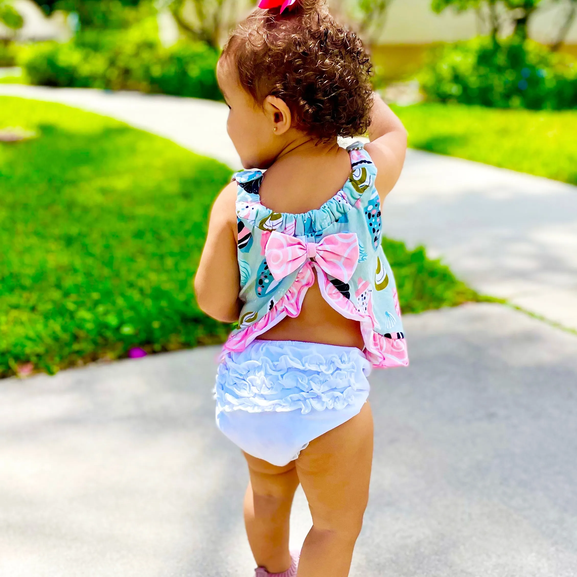AnnLoren Baby and Big Girls Seashell Swing Tank Top Spring Summer Separates