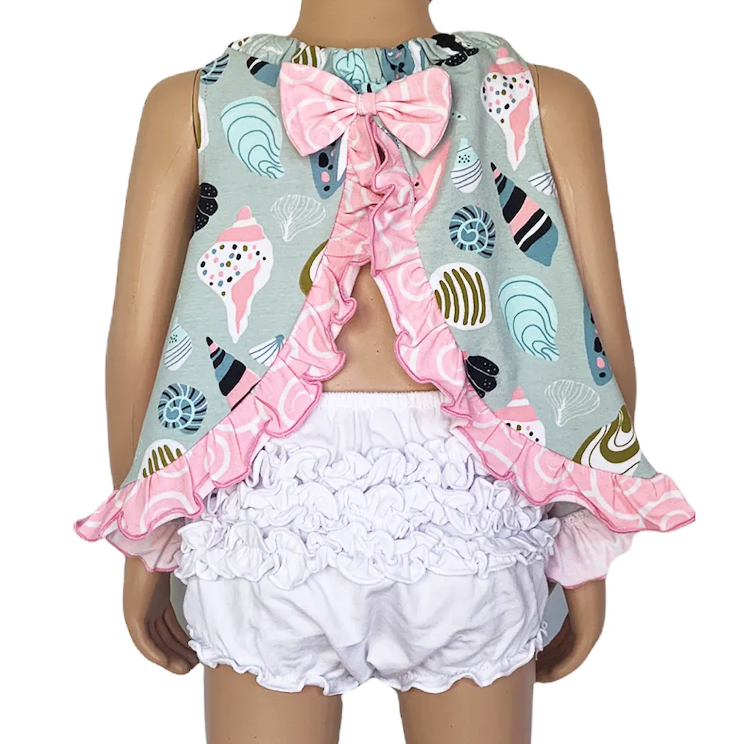 AnnLoren Baby and Big Girls Seashell Swing Tank Top Spring Summer Separates