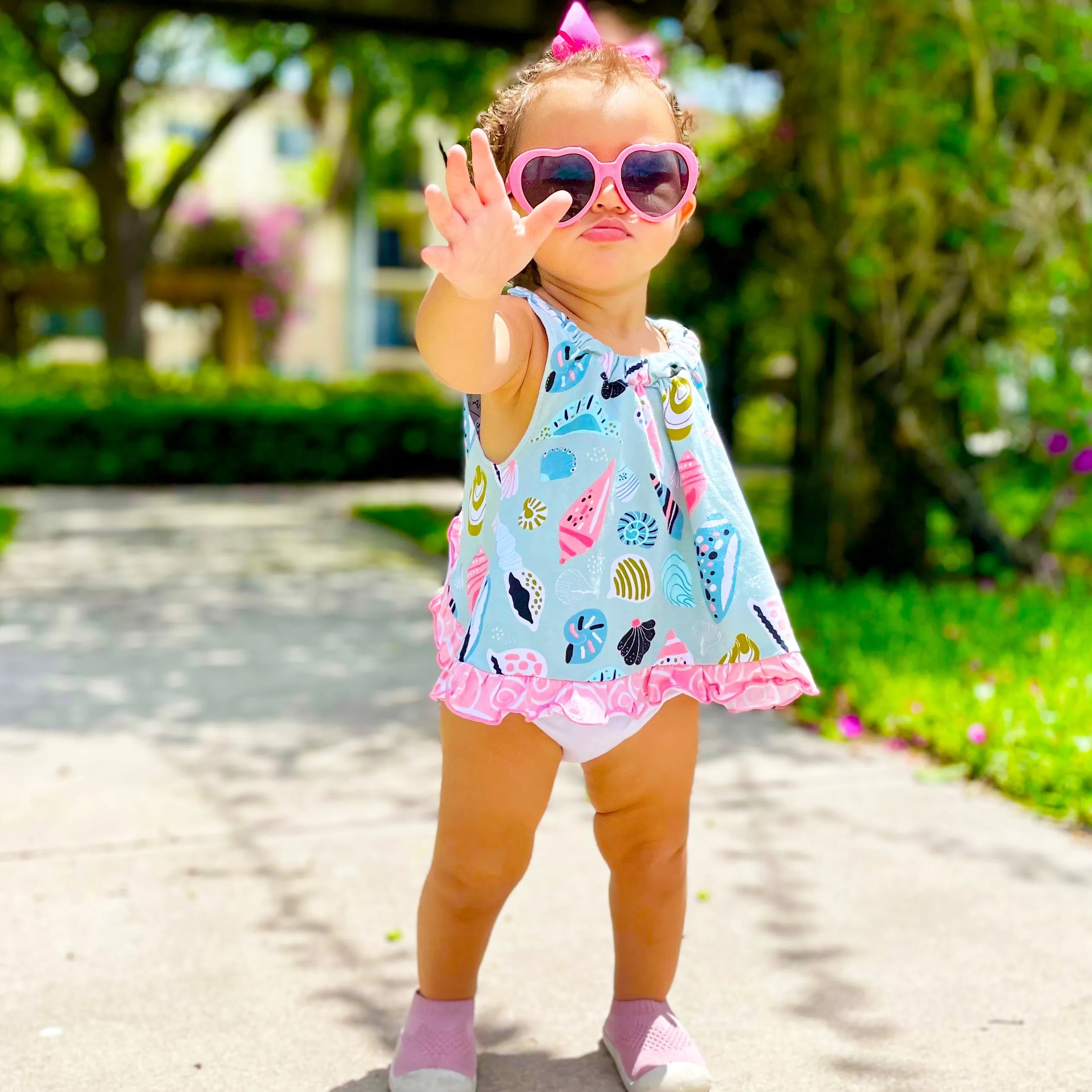AnnLoren Baby and Big Girls Seashell Swing Tank Top Spring Summer Separates
