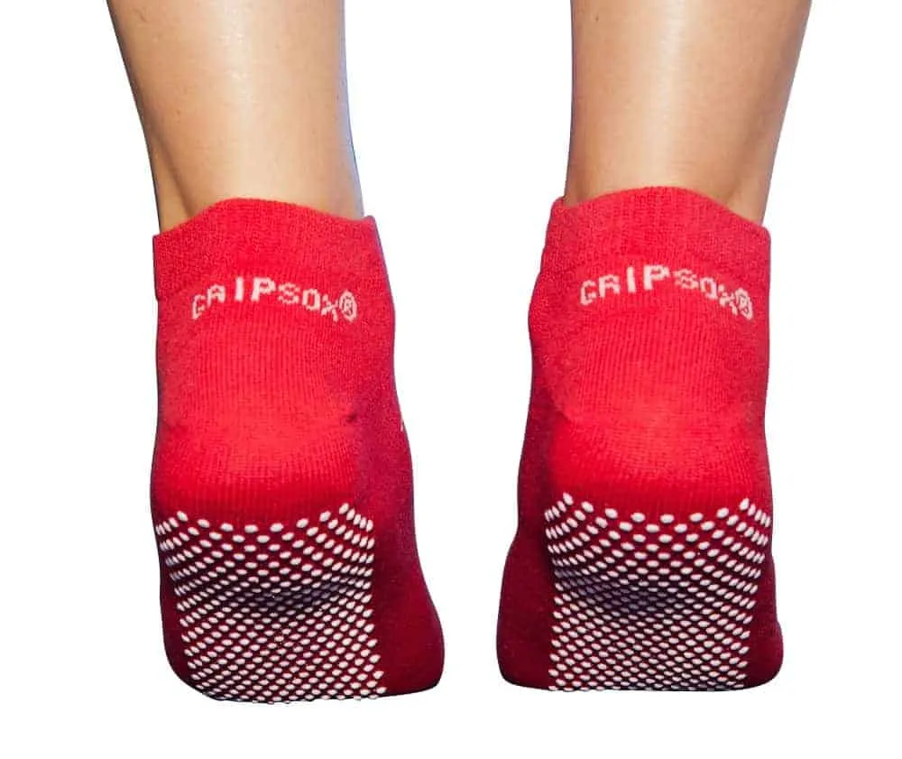 Anti Slip Safety Anklet Socks Short Red | Gripsox