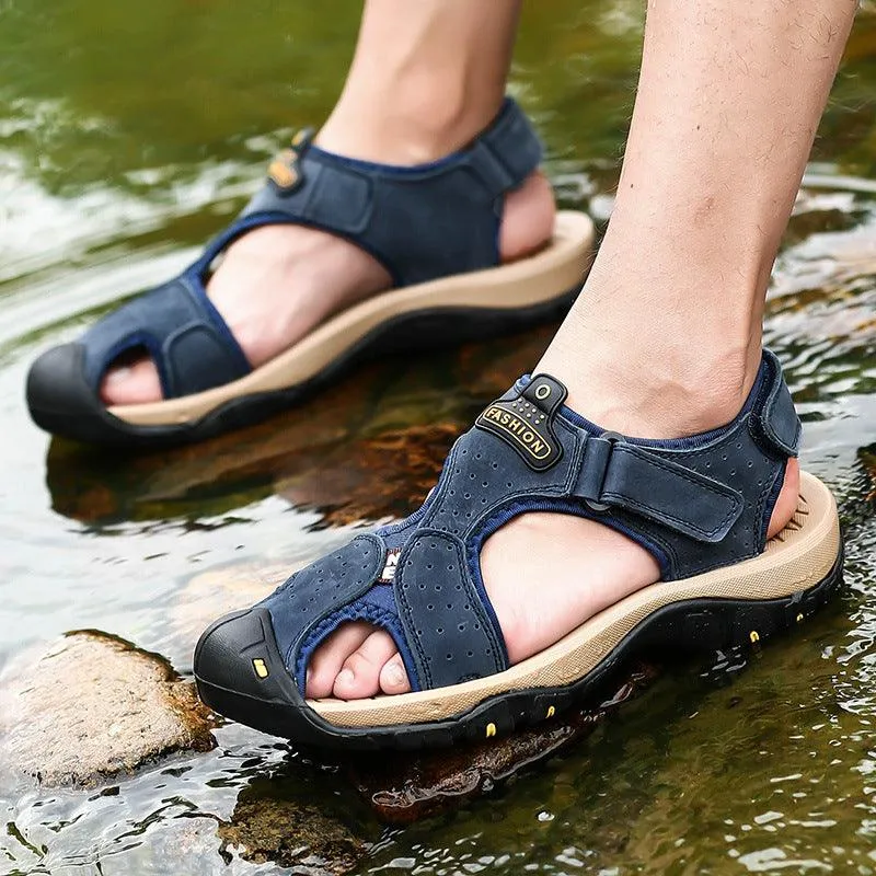 Anti-slip Top Layer Cowhide Beach Shoes