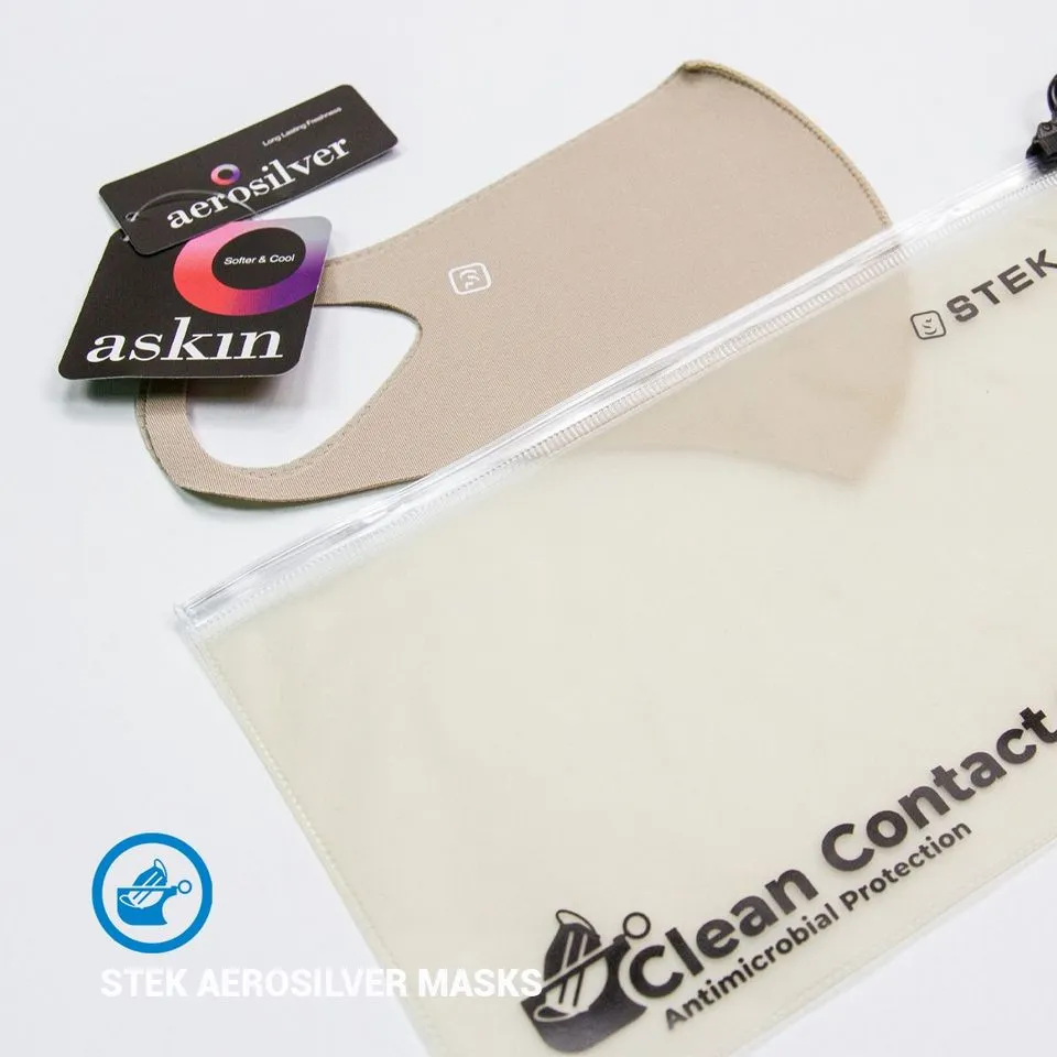 Antimicrobial Face Mask Clean Contact Case - Beige