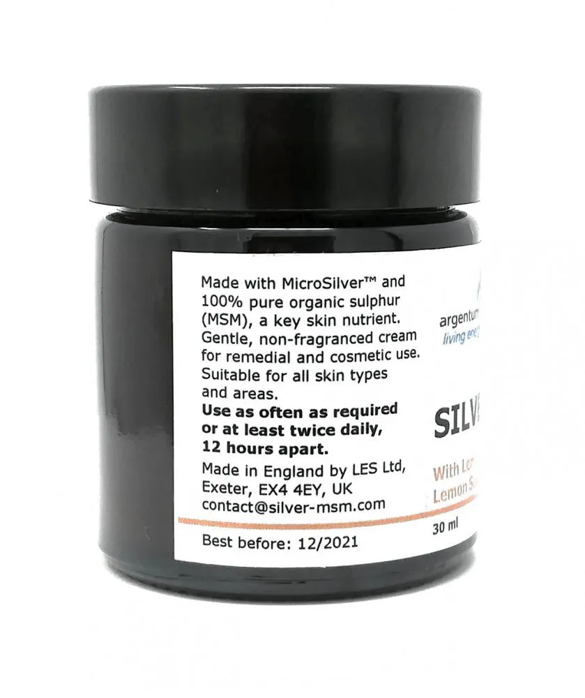 Argentum Plus Silver-MSM Cream with Lemon Myrtle and Lemon Scented Tea Tree 30ml
