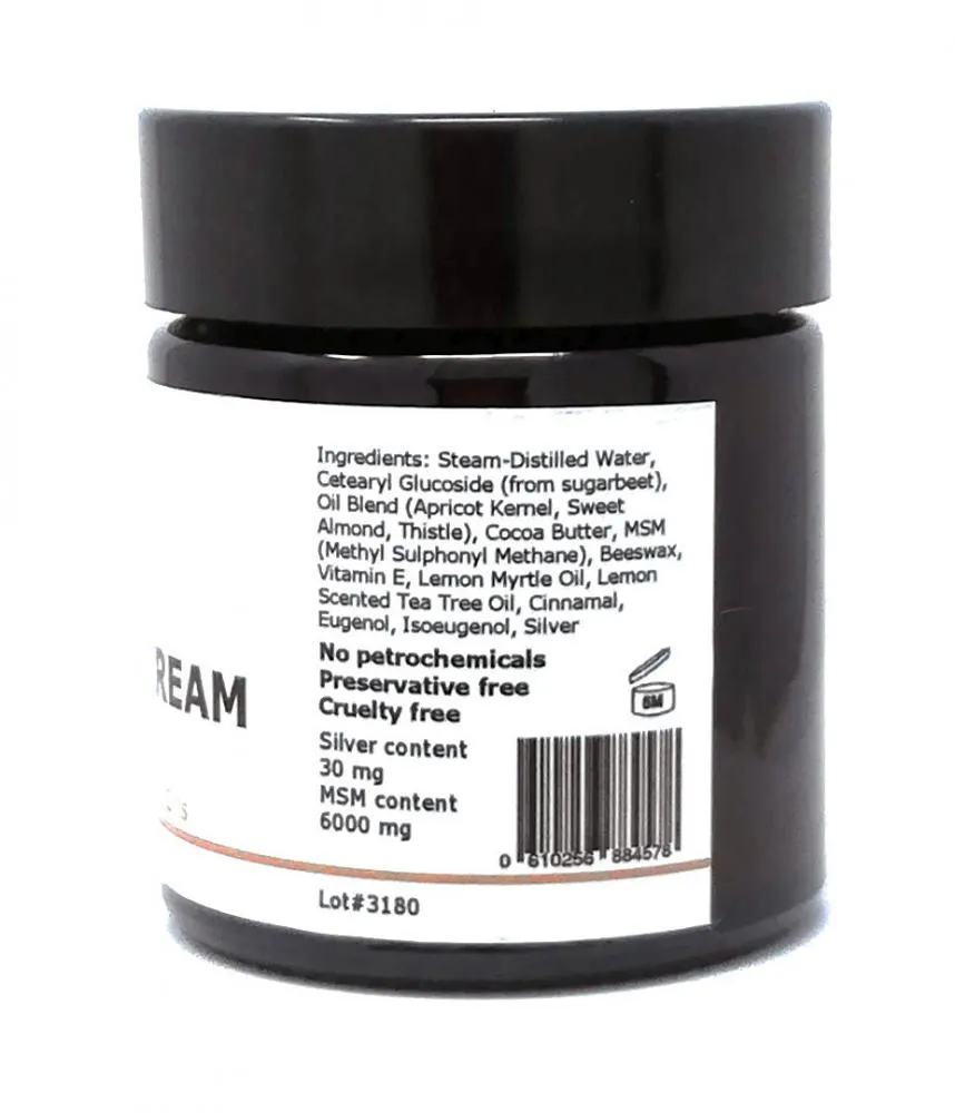 Argentum Plus Silver-MSM Cream with Lemon Myrtle and Lemon Scented Tea Tree 30ml