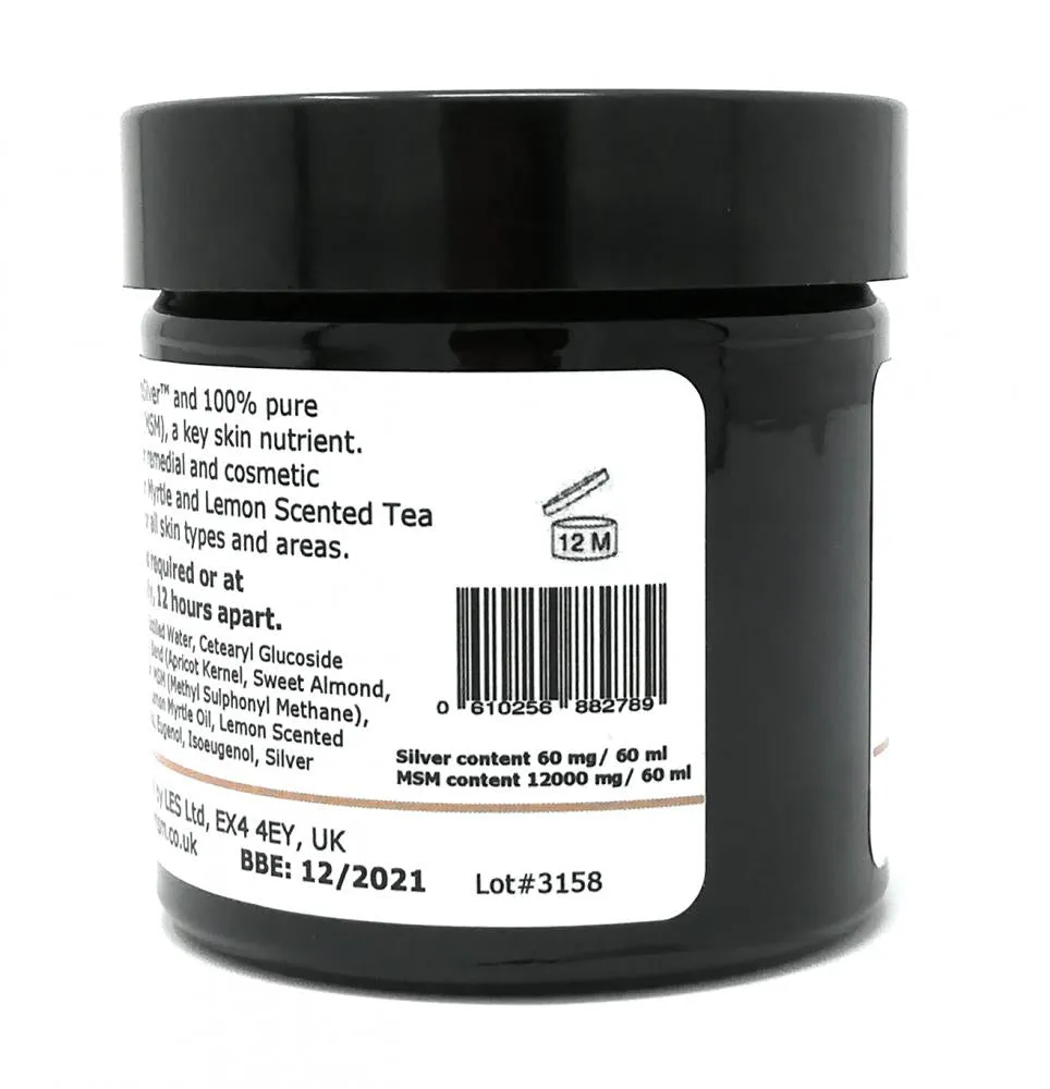 Argentum Plus Silver-MSM Cream with Lemon Myrtle and Lemon Scented Tea Tree 60ml