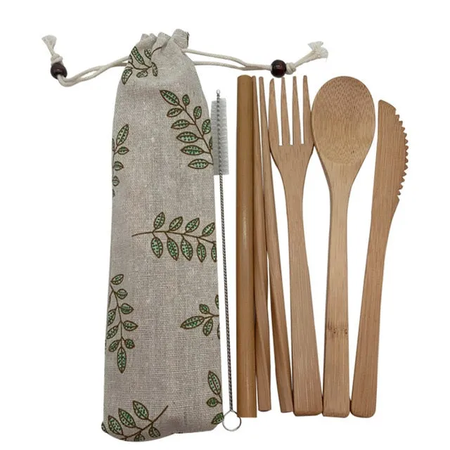Bamboo Eco-Friendly Cutlery Set ideal for Travel
