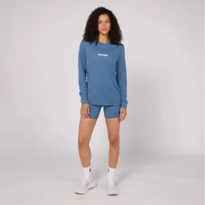 Bandit Running: Cheque Jacquard LS - Steel Blue (Unisex)