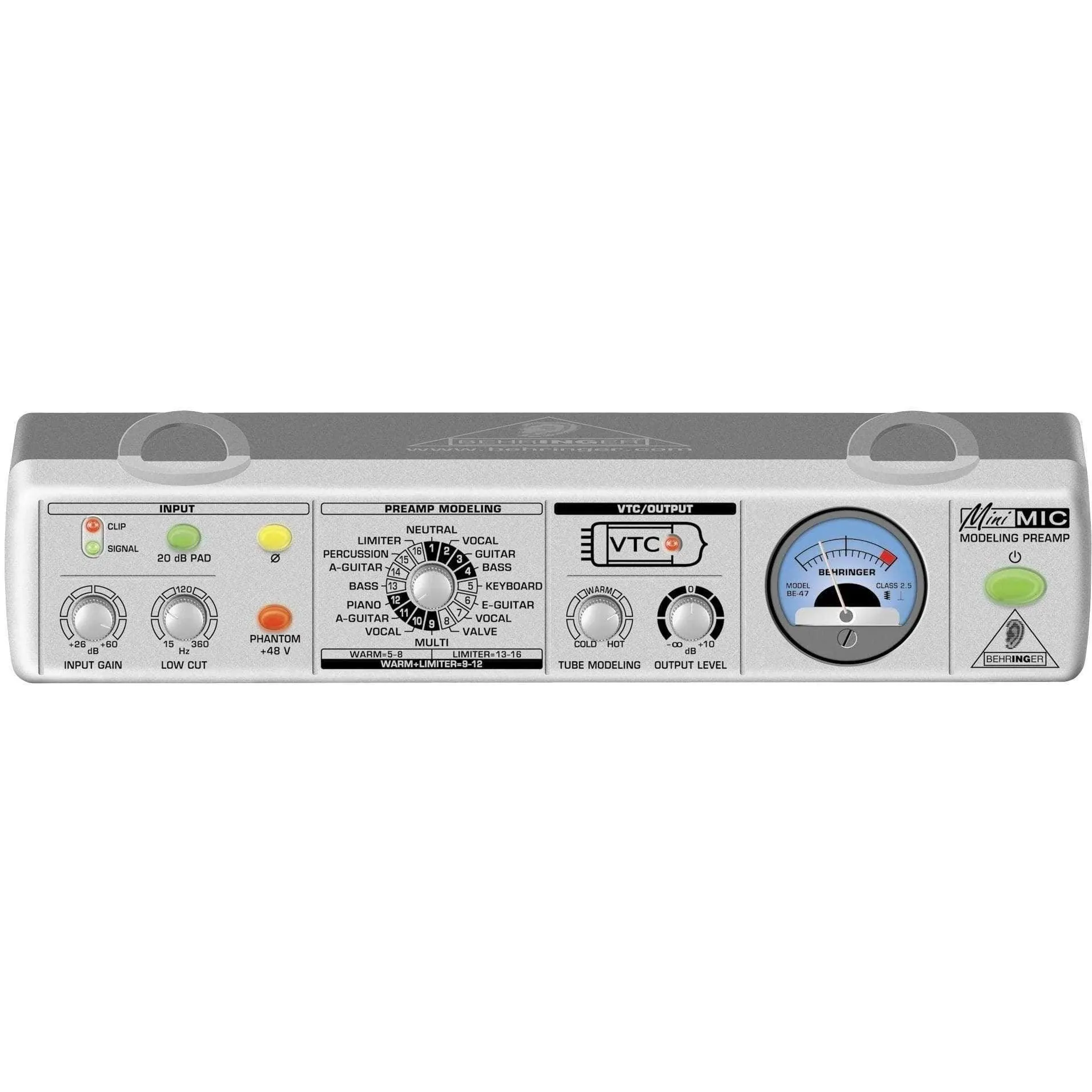 Behringer MIC800 Microphone Modeling Preamp 16Presets/LowCutFilter