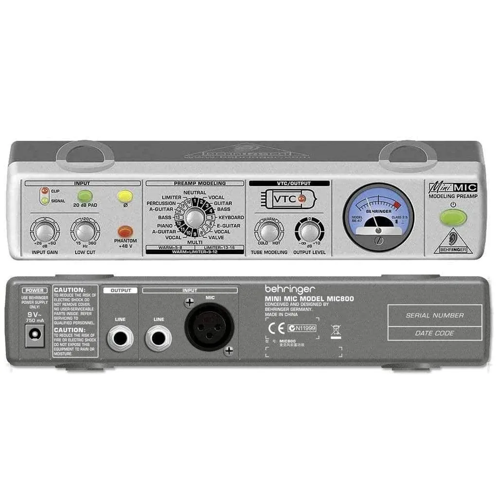 Behringer MIC800 Microphone Modeling Preamp 16Presets/LowCutFilter