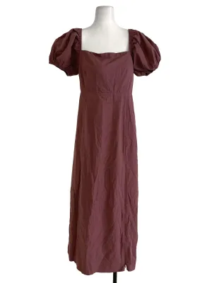 Brown Bareback Low Cut Dress