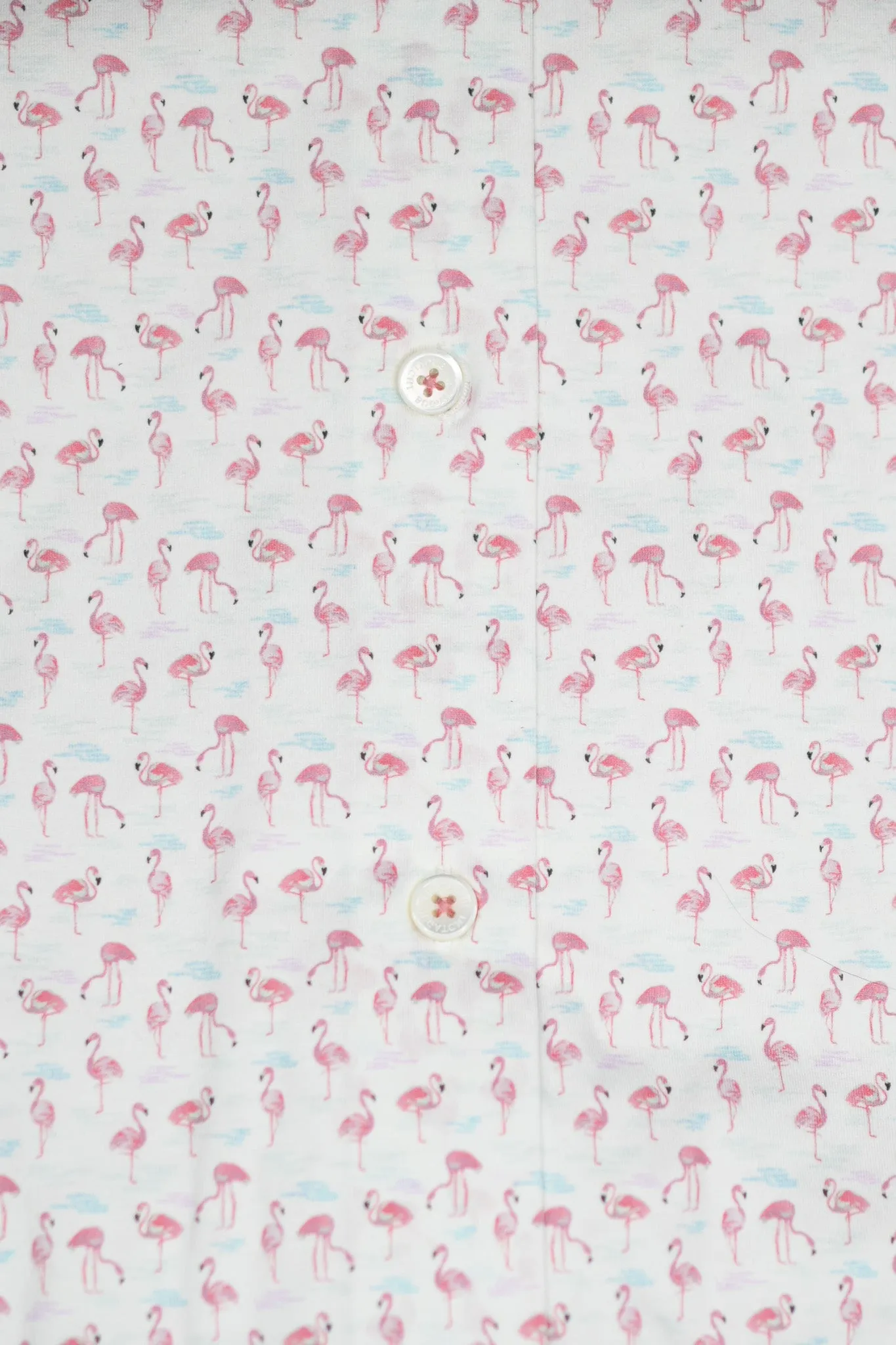 Bugatchi OoohCotton Stretch Flamingo Short Sleeve Shirt