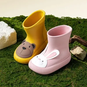 Children Rain Boots Cartoon Rain Shoes Waterproof Boys Girls Non-Slip Rubber Shoes Rabbit Bear Baby Boots