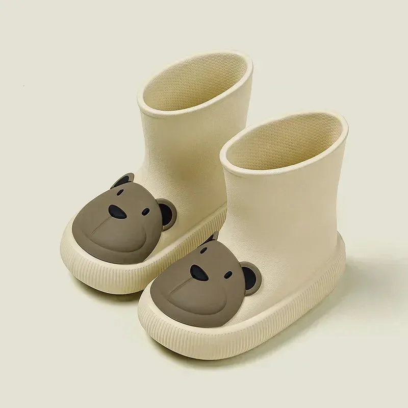 Children Rain Boots Cartoon Rain Shoes Waterproof Boys Girls Non-Slip Rubber Shoes Rabbit Bear Baby Boots
