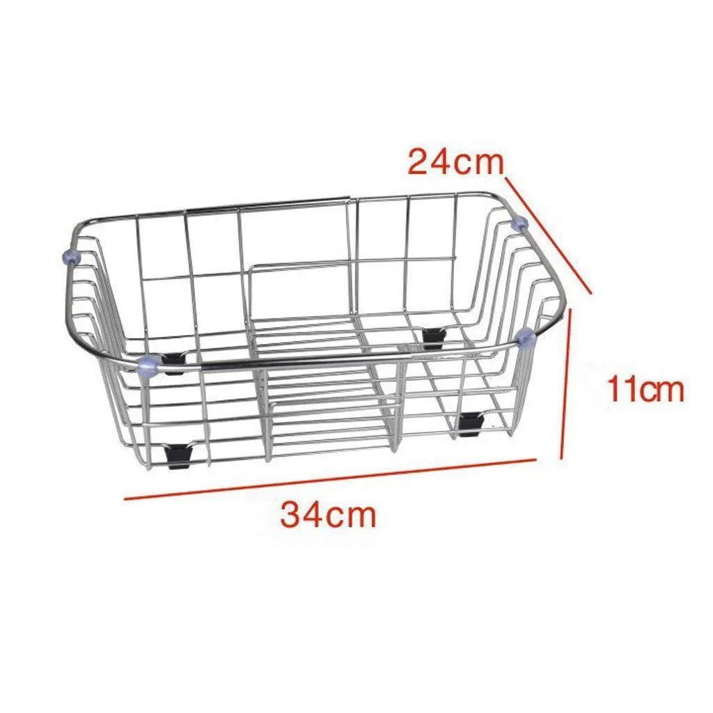 CHX Stainless Steel Sink Drain Dish Rack Retractable Dish Rack Kitchen Pool Storage Hanging Dish Rack Sink Rack CHXSF
