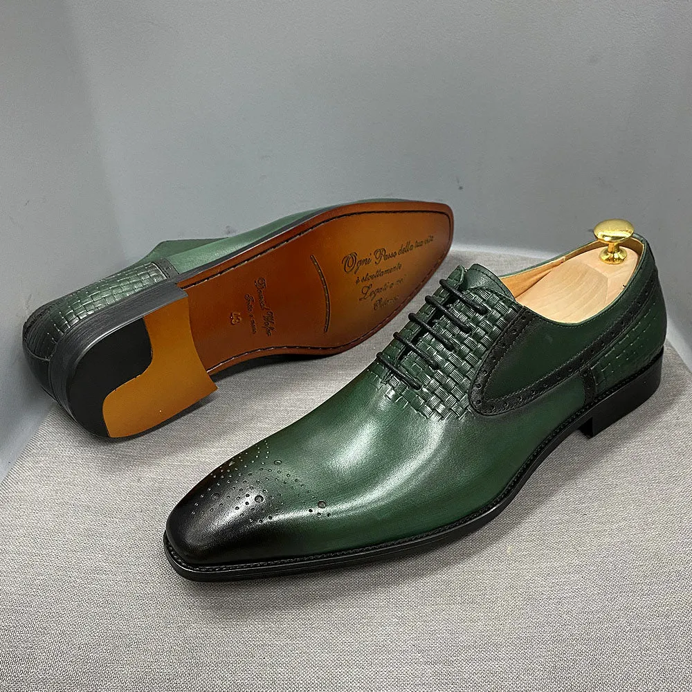Clark Dress Shoes Lace-Up Formal Men Shoes Black Green