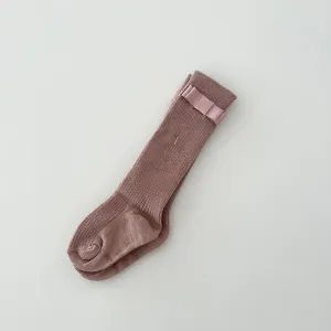 Classic Bow Knee Socks, Pink