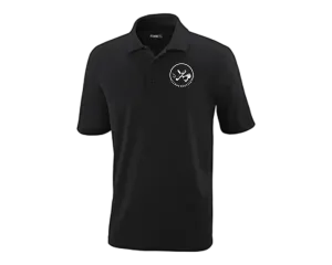 Clubs and Sticks Black Performance Polo