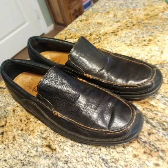 Cole Haan Men's Slip On Black Leather Driving Shoes Loafer oxford Sz 10.5M
