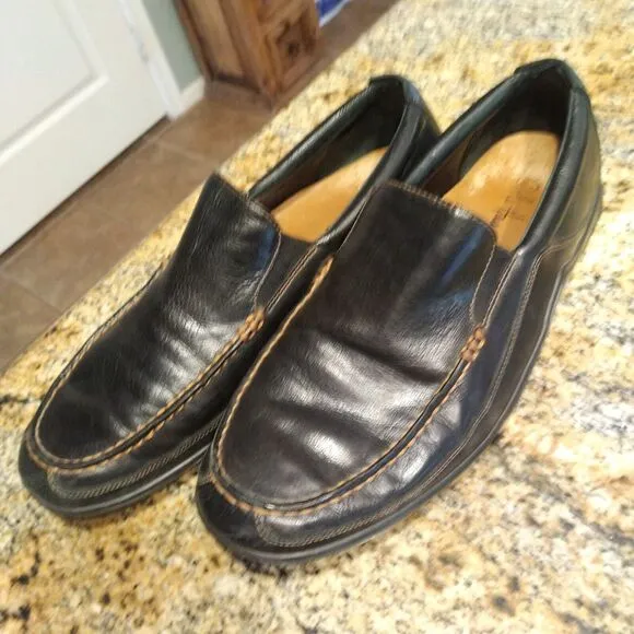 Cole Haan Men's Slip On Black Leather Driving Shoes Loafer oxford Sz 10.5M