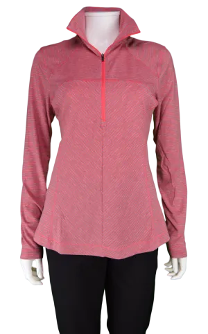 Columbia Stripe Zip Layer UPF 40 Golf Shirt | Red/White