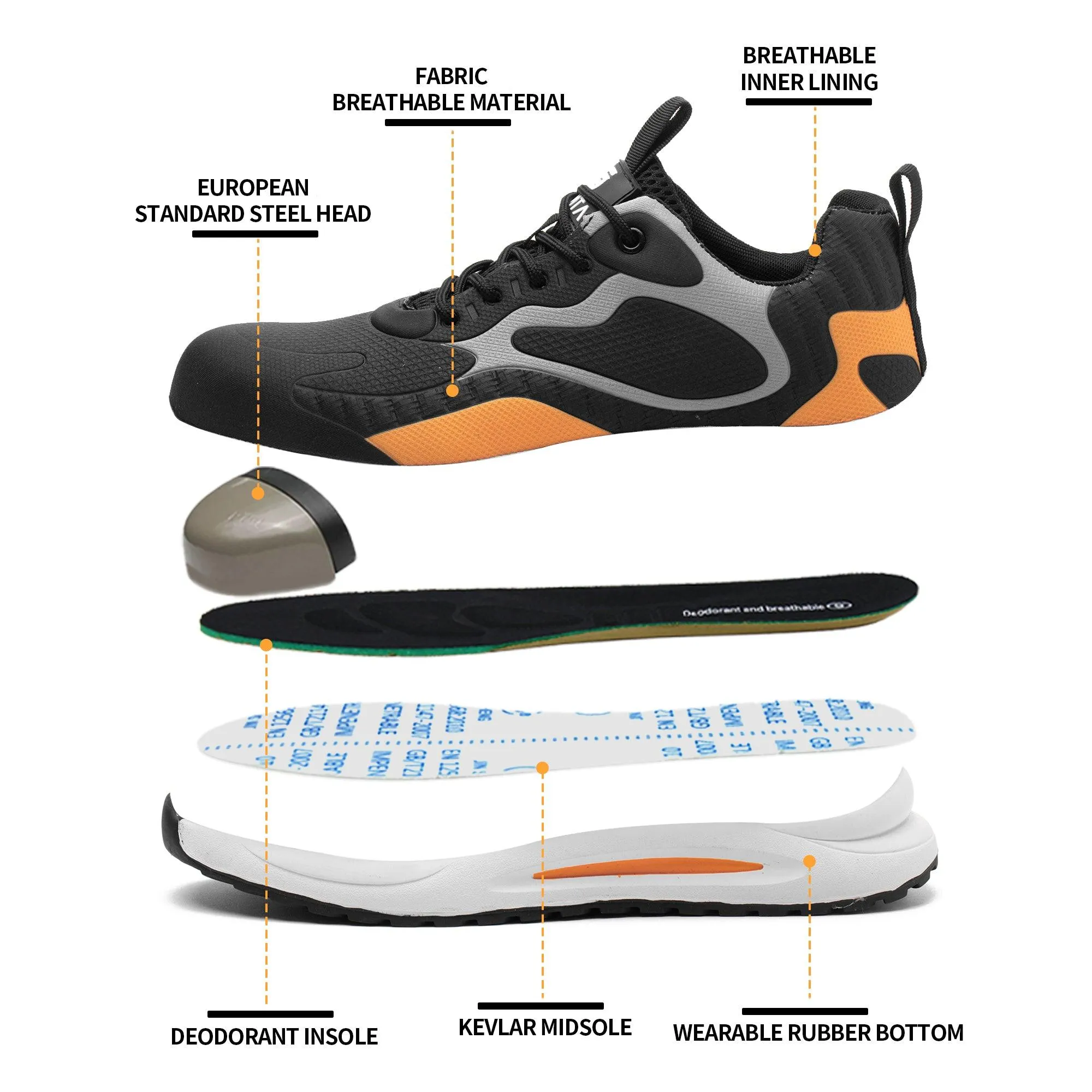 Composite Defender Orange Safety Shoes
