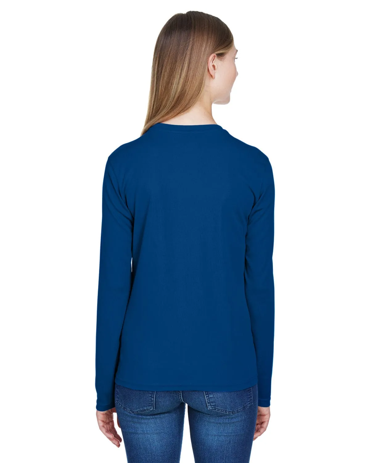 Core 365 Agility Ladies Performance Long Sleeve Pique Crew Neck