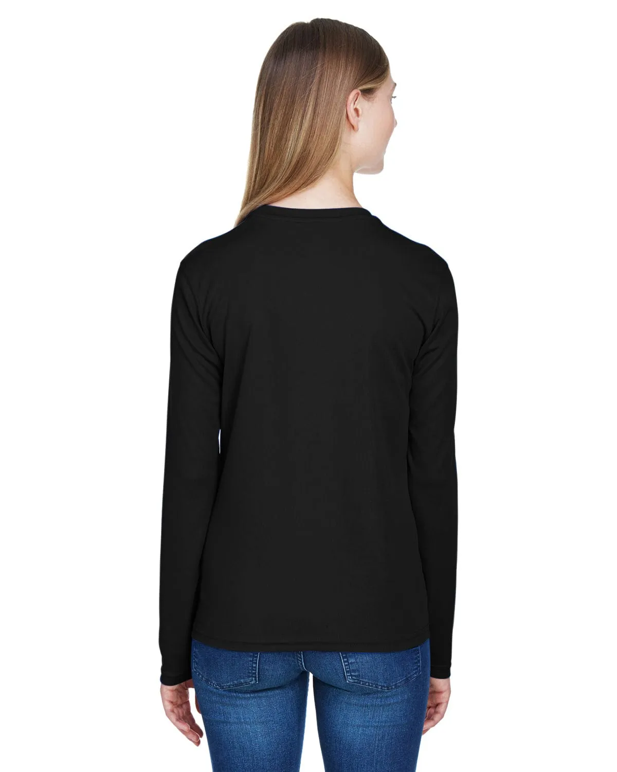 Core 365 Agility Ladies Performance Long Sleeve Pique Crew Neck