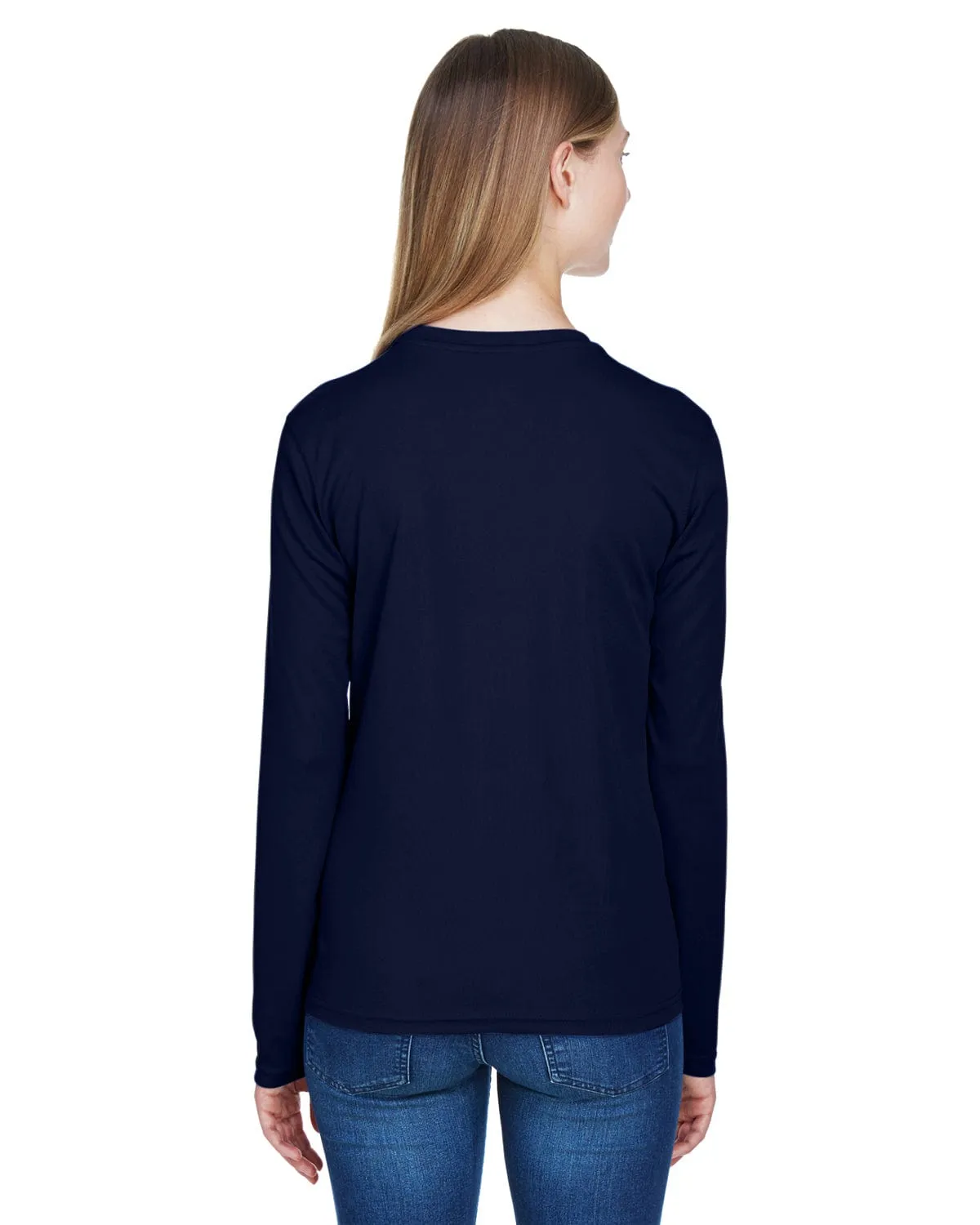 Core 365 Agility Ladies Performance Long Sleeve Pique Crew Neck