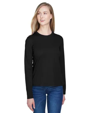 Core 365 Agility Ladies Performance Long Sleeve Pique Crew Neck
