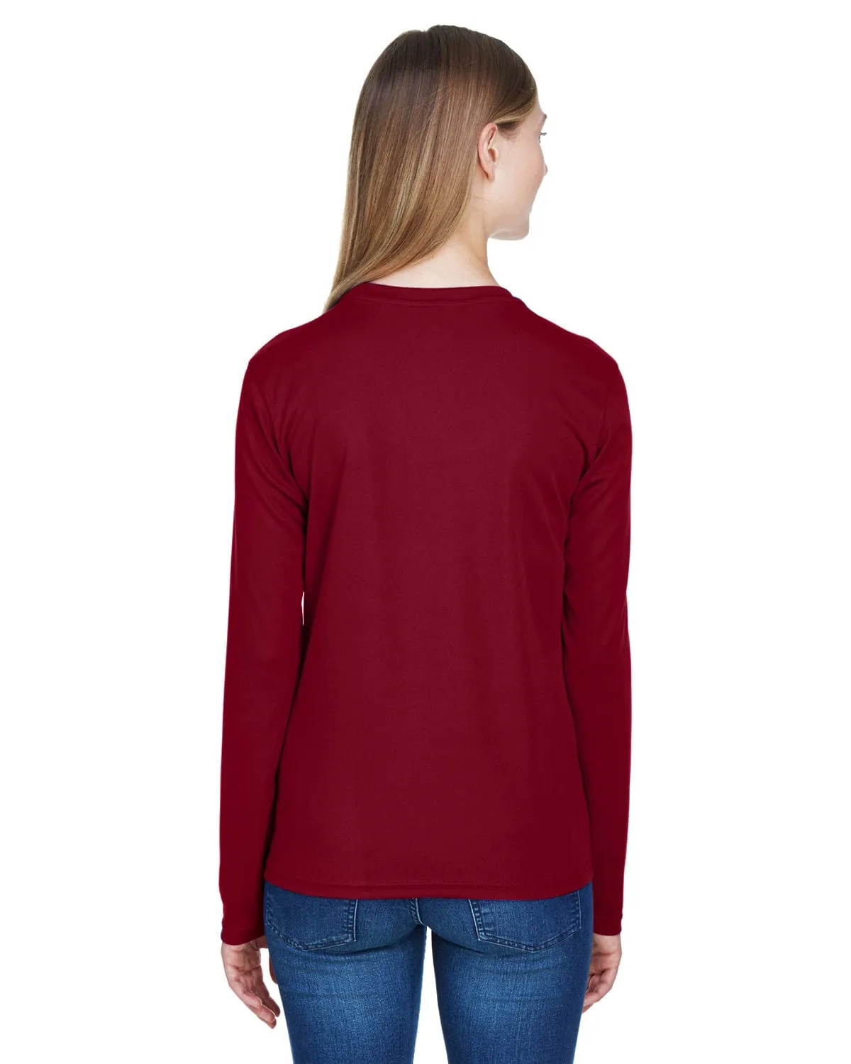 Core 365 Agility Ladies Performance Long Sleeve Pique Crew Neck