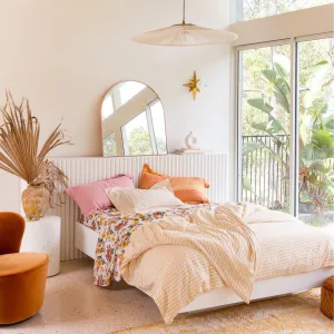 Cotton Duvet Cover - Golden Pinstripe