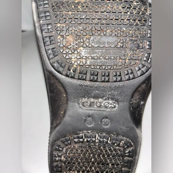 Crocs On The Clock Work Arch Support Slip Resistant Relaxed Fit Men 8 Women 10