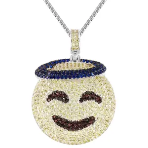 Custom Blessed Sign Emoji Circle Pendant Chain