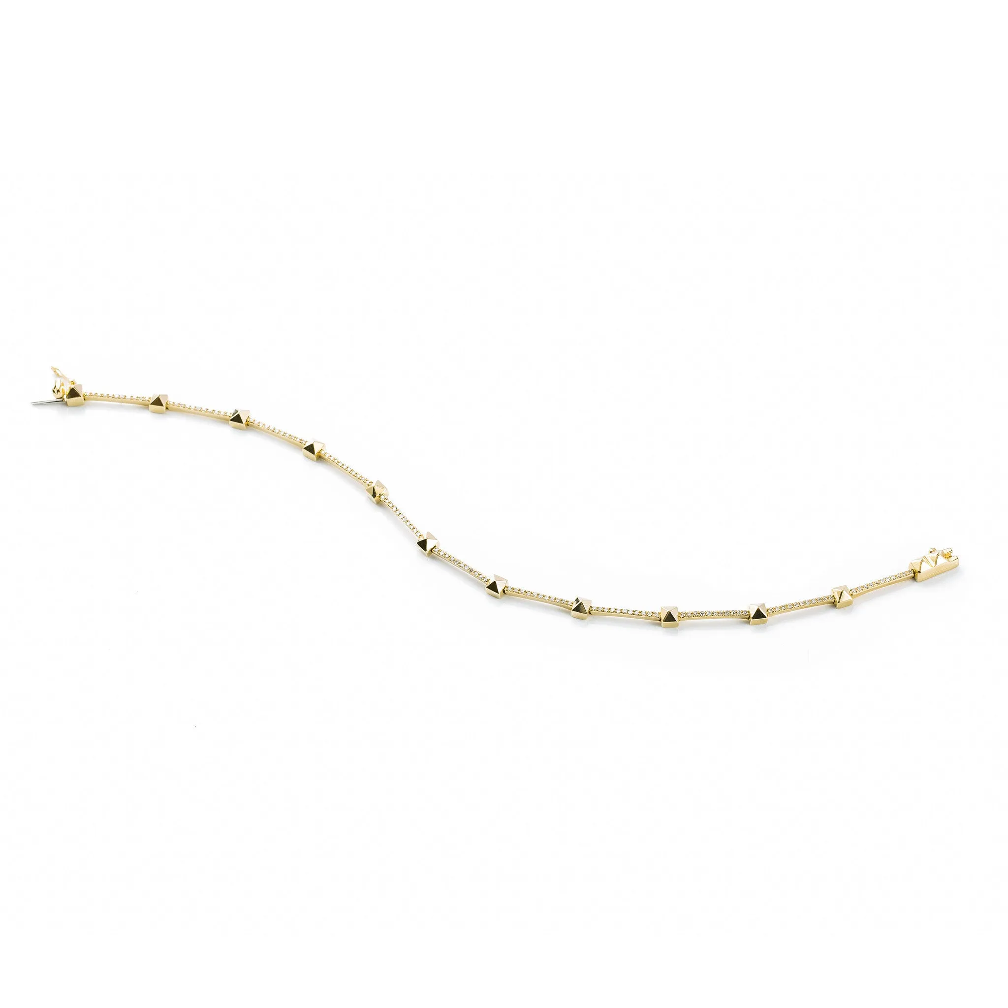 Diamond and Stud Link Bracelet