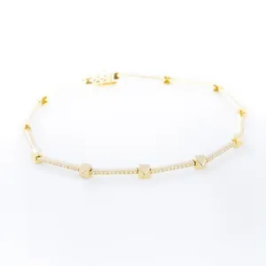 Diamond and Stud Link Bracelet