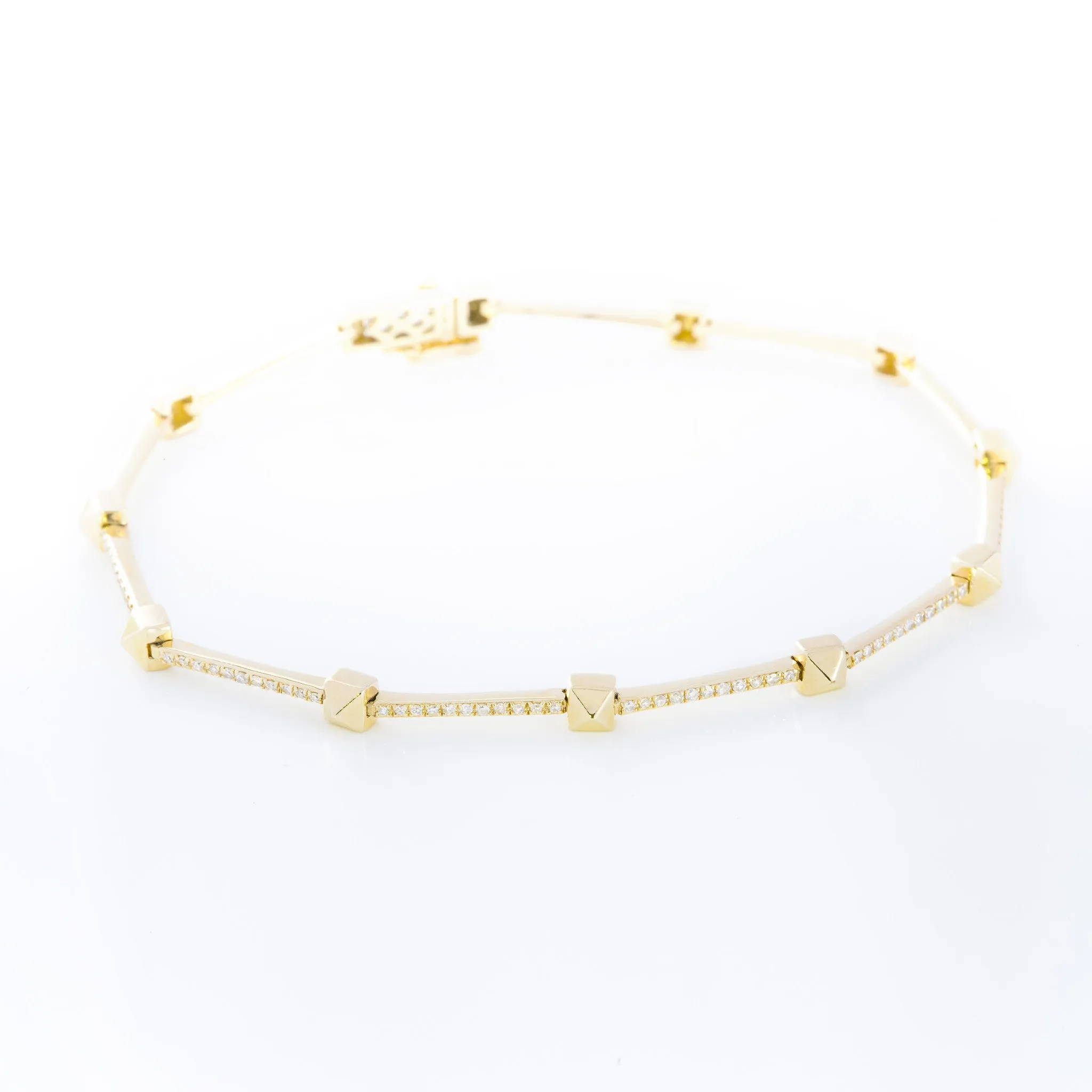 Diamond and Stud Link Bracelet
