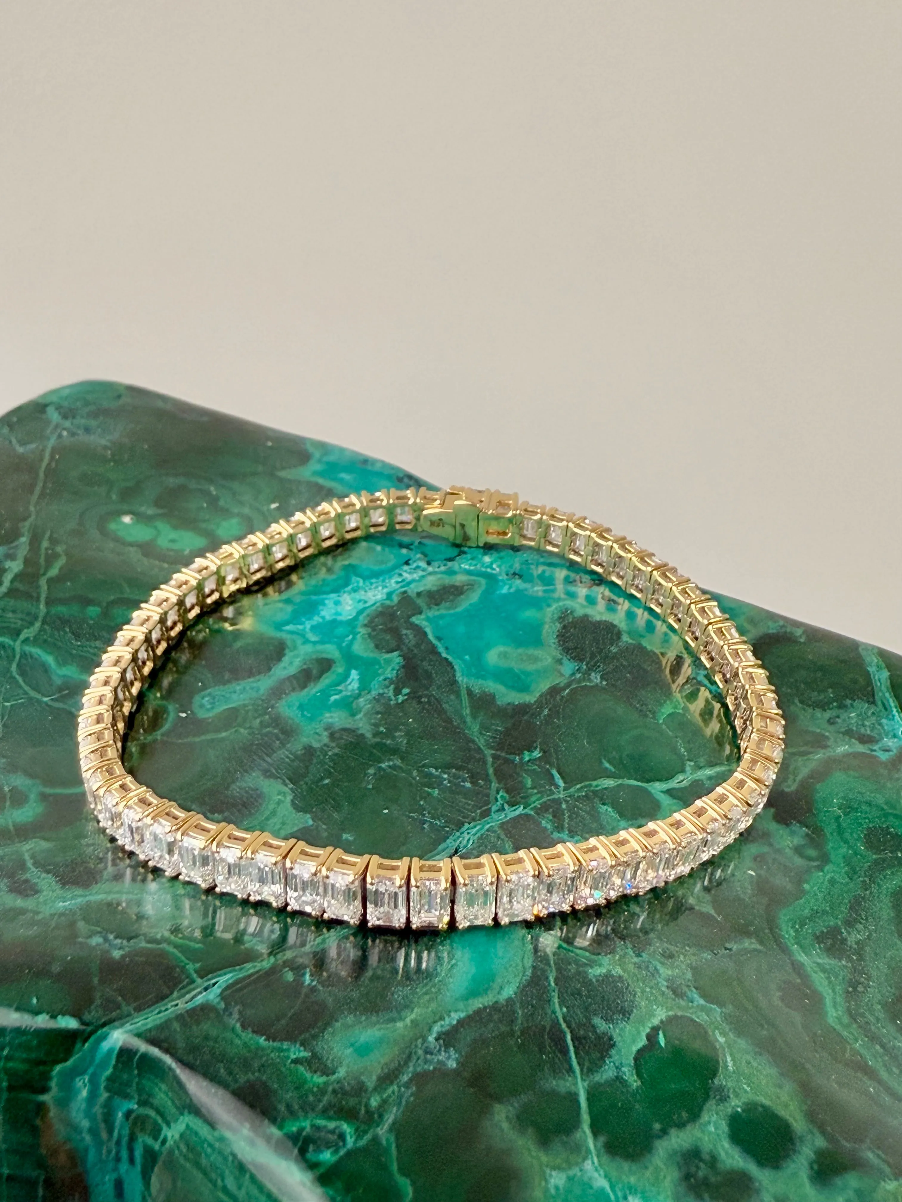 Diamond Emerald Cut 12.27ctw Tennis Bracelet, 18k