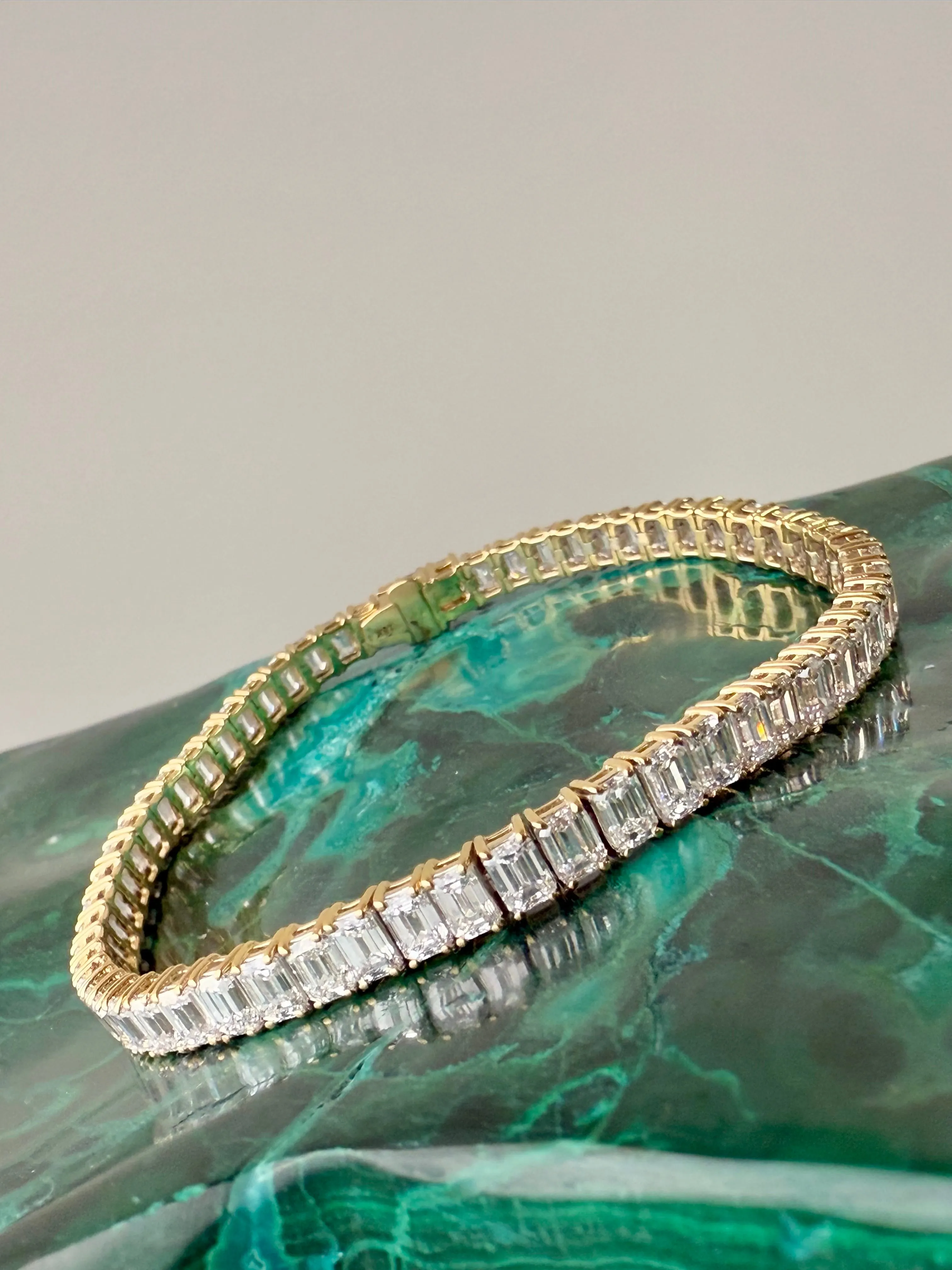 Diamond Emerald Cut 12.27ctw Tennis Bracelet, 18k
