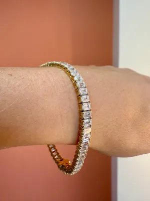 Diamond Emerald Cut 12.27ctw Tennis Bracelet, 18k
