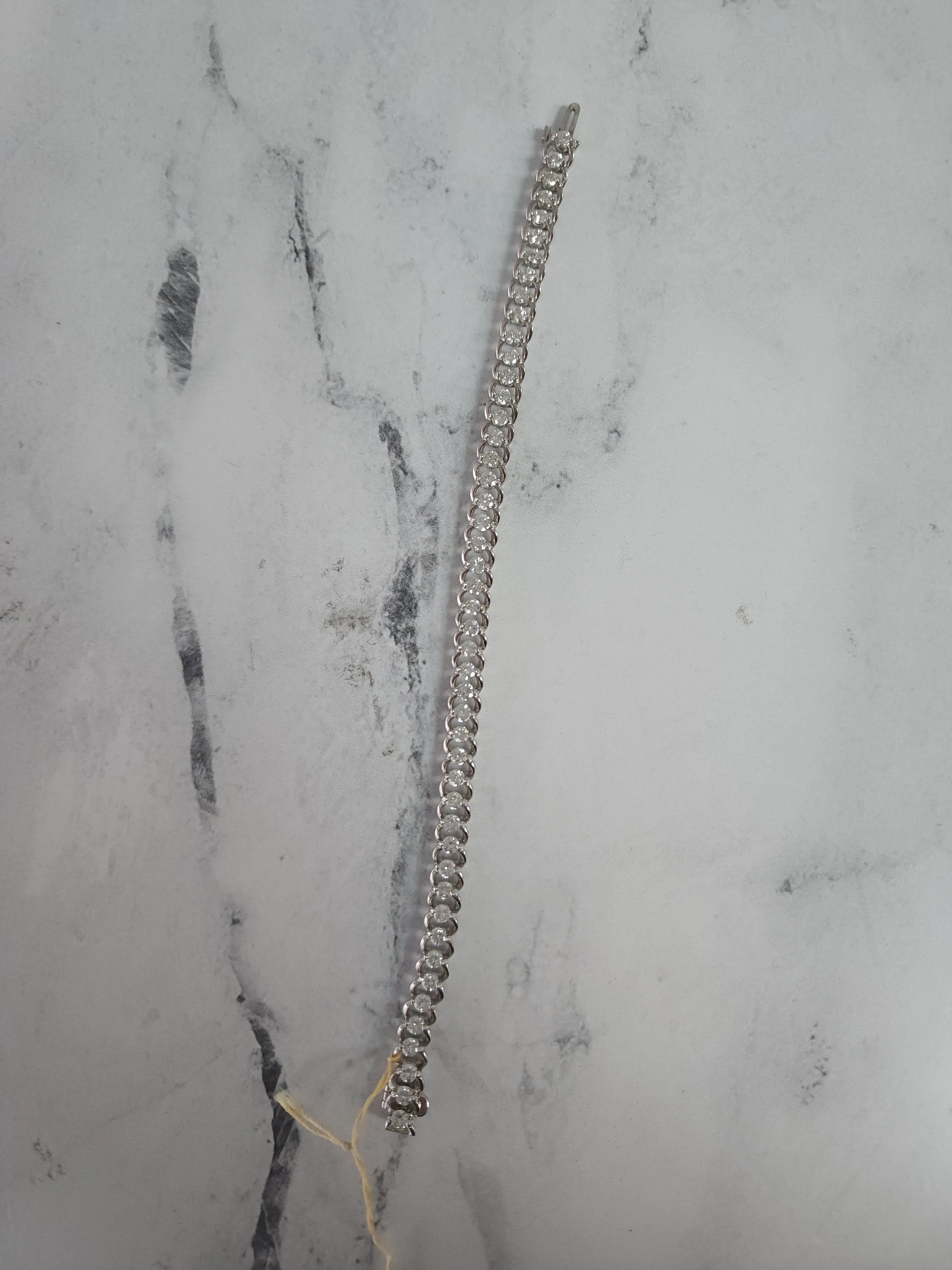 Diamond Link Bracelet with Polished Links