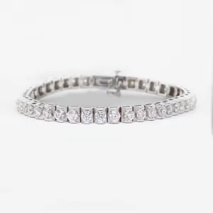 Diamond Tennis Bracelet - 14K White Gold - 7.70ct.